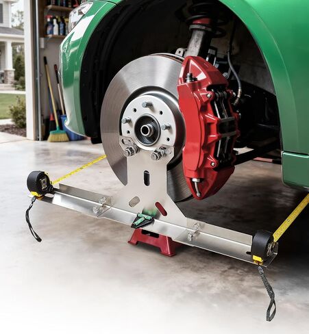 مجموعة أدوات محاذاة العجلات المطورة، أدوات محاذاة أصابع القدم من الفولاذ المقاوم للصدأ شديدة التحمل مع شريط قياس، حوامل المحور، لوحات موازنة الواجهة الأمامية للسيارات والشاحنات وسيارات الدفع الرباعي in Kuwait