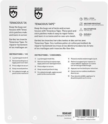 GEAR AID Tenacious Tape Mesh Patches for Tent and Bug Screen Repair, 3" Rounds in Saudi Arabia