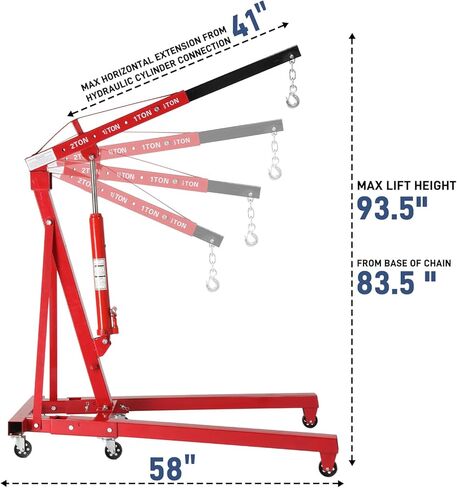 رافعة محرك 2 طن، منتقي الكرز القابل للطي (أحمر) in Kuwait