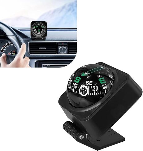 Upgraded Car Compass,2.6x2.2x2.1 Car Compass Dashboard with Adjustable Angle, Portable Compasses for Car Dashboard Auto Accessories for Camping, Travel, Hiking Universal HD Digital Compasses Ball in Kuwait
