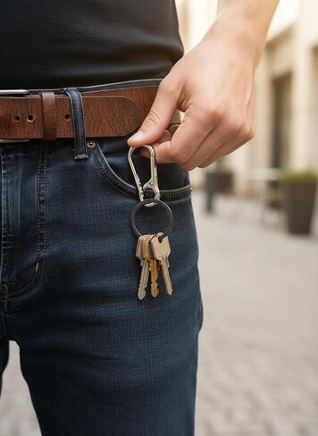 Keychain - Alloy Keychain Set with Safety Clip, Multi-Purpose Keyring for Home and Car Keys(Black and Gold) in Saudi Arabia