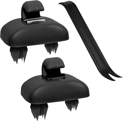 2PCS Upgraded Car Sun Visor Makeup Mirror Hook Clips Interior Sun Visor Clip Bracket Compatible with Audi A3 A4L A6L A7 Q5 Q3 (Black) in Saudi Arabia
