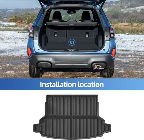 بطانة شحن SMABEE لسيارة Subaru Forester 2025 2026 Base/Premium/Sport/Limited/Touring (غير مناسبة للهجين والبرية) ملحقات حصيرة صندوق السيارة لجميع الأحوال الجوية TPE للسيارة باللون الأسود in Kuwait