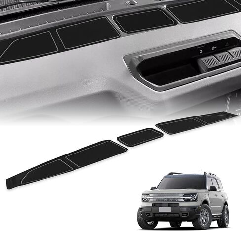 3Pcs Silicone Dash Cover Tray Anti Slip Dashboard Mat Insert Liner, Stylish Fit for Bronco 2021-2024, with Unique Non Slip Texture, for Interior (Red) in Saudi Arabia