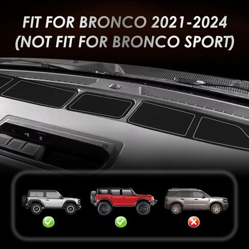 3Pcs Silicone Dash Cover Tray Anti Slip Dashboard Mat Insert Liner, Stylish Fit for Bronco 2021-2024, with Unique Non Slip Texture, for Interior (Red) in Saudi Arabia
