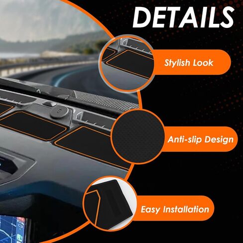 3Pcs Silicone Dash Cover Tray Anti Slip Dashboard Mat Insert Liner, Stylish Fit for Bronco 2021-2024, with Unique Non Slip Texture, for Interior (Red) in Saudi Arabia