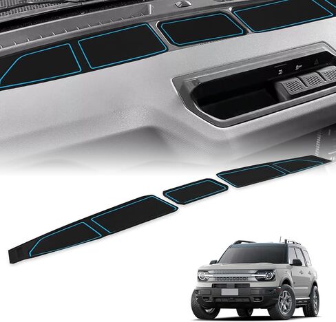 3Pcs Silicone Dash Cover Tray Anti Slip Dashboard Mat Insert Liner, Stylish Fit for Bronco 2021-2024, with Unique Non Slip Texture, for Interior (Red) in Saudi Arabia