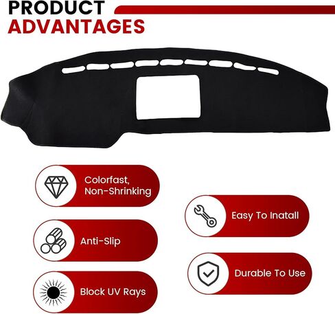 Dash Cover Mat Dashboard Pad Replacement for Ford F150 2009 2010 2011 2012 2013 2014 Sunshield Protector Interior Pad (Black) in Saudi Arabia