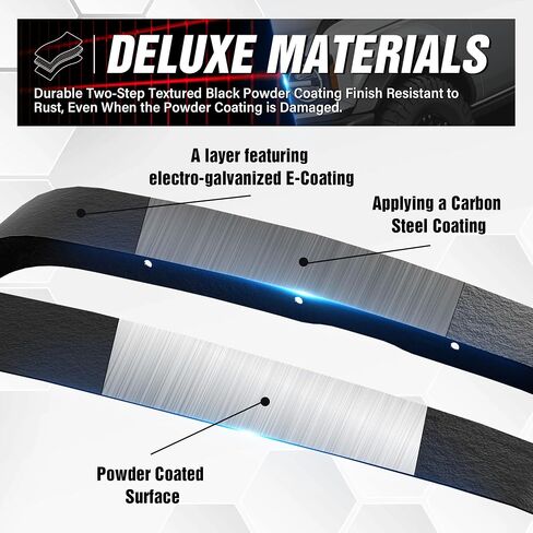 لـ JK Flat Style Front Fender Flares 4-Piece Combo متوافق مع 2007-2018 Jeep Wrangler JK JKU مجموعة مصدات العجلات الفولاذية الثقيلة غير المحدودة للطرق الوعرة، أسود محكم (2/4 أبواب) in Kuwait