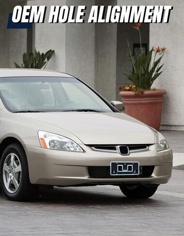 إطار لوحة الترخيص الأمامية لسيارة Honda Accord 4dr 2006-2007 - غطاء حامل دعامة اللوحة الأمامية باللون الأسود لـ OEM 71145-SDA-A10 - ملحقات السيارة لحماية الترخيص in Kuwait