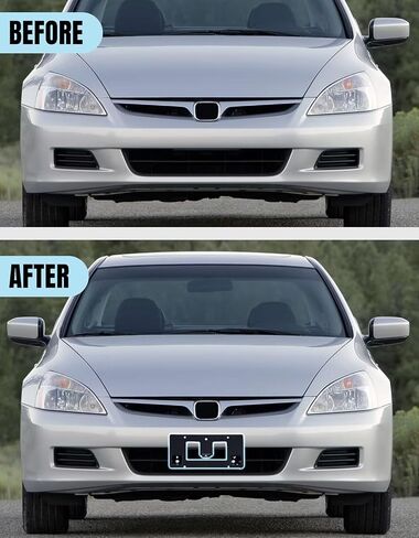 إطار لوحة الترخيص الأمامية لسيارة Honda Accord 4dr 2006-2007 - غطاء حامل دعامة اللوحة الأمامية باللون الأسود لـ OEM 71145-SDA-A10 - ملحقات السيارة لحماية الترخيص in Kuwait
