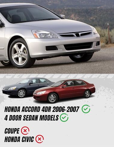 إطار لوحة الترخيص الأمامية لسيارة Honda Accord 4dr 2006-2007 - غطاء حامل دعامة اللوحة الأمامية باللون الأسود لـ OEM 71145-SDA-A10 - ملحقات السيارة لحماية الترخيص in Kuwait