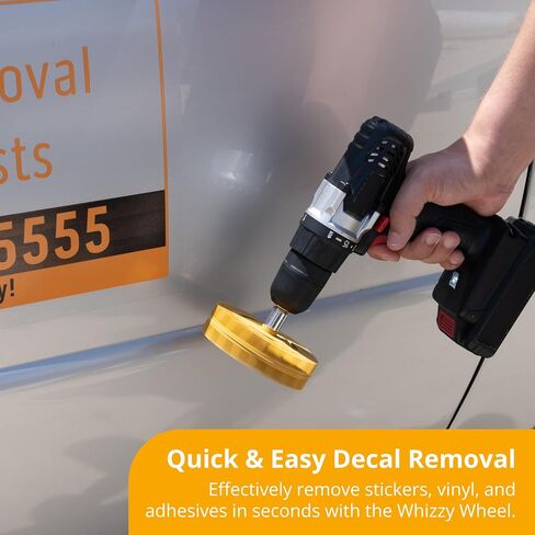 4 Inch Decal Remover Eraser Wheel - Easily Remove Car Stickers, Adhesive, Glass, Metal, Emblem, Vinyl and Pinstripes - Rubber Wheel with Drill Adapter for Quick and No Scratch Application in Saudi Arabia