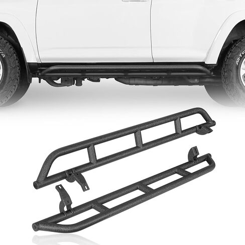 واقيات u-Box 4Runner Rock Slider Rocker لـ 2010-2024 Toyota 4Runner الجيل الخامس (باستثناء Limited، Nightshade، TRD Sport & 10-13 SR5)، قضبان درع للباب أنبوبي فولاذية متينة مع تصميم ركلة للخارج in Saudi Arabia