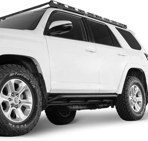 واقيات u-Box 4Runner Rock Slider Rocker لـ 2010-2024 Toyota 4Runner الجيل الخامس (باستثناء Limited، Nightshade، TRD Sport & 10-13 SR5)، قضبان درع للباب أنبوبي فولاذية متينة مع تصميم ركلة للخارج in Saudi Arabia