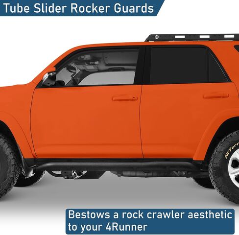 واقيات u-Box 4Runner Rock Slider Rocker لـ 2010-2024 Toyota 4Runner الجيل الخامس (باستثناء Limited، Nightshade، TRD Sport & 10-13 SR5)، قضبان درع للباب أنبوبي فولاذية متينة مع تصميم ركلة للخارج in Saudi Arabia