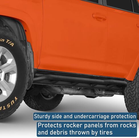 واقيات u-Box 4Runner Rock Slider Rocker لـ 2010-2024 Toyota 4Runner الجيل الخامس (باستثناء Limited، Nightshade، TRD Sport & 10-13 SR5)، قضبان درع للباب أنبوبي فولاذية متينة مع تصميم ركلة للخارج in Saudi Arabia