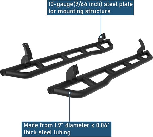 واقيات u-Box 4Runner Rock Slider Rocker لـ 2010-2024 Toyota 4Runner الجيل الخامس (باستثناء Limited، Nightshade، TRD Sport & 10-13 SR5)، قضبان درع للباب أنبوبي فولاذية متينة مع تصميم ركلة للخارج in Saudi Arabia