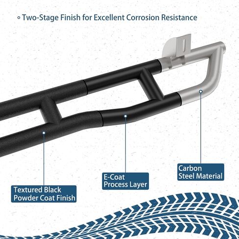 واقيات u-Box 4Runner Rock Slider Rocker لـ 2010-2024 Toyota 4Runner الجيل الخامس (باستثناء Limited، Nightshade، TRD Sport & 10-13 SR5)، قضبان درع للباب أنبوبي فولاذية متينة مع تصميم ركلة للخارج in Saudi Arabia