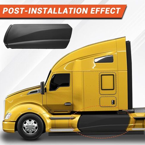 لوحة هدية متوافقة مع Kenworth T680 2013-2021 OE بديل الجانب الأيمن للخطوة - أسود (الجانب الأيسر للسائق مع فتحة، 69.29 بوصة) in Kuwait