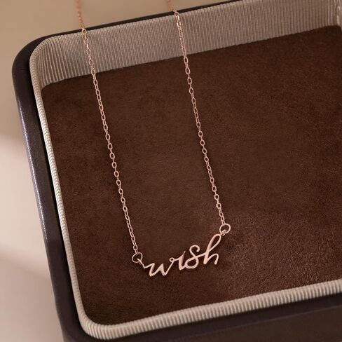 SLUYNZ 925 Sterling Silver Wish Necklace Choker for Women Teens Word Pendant Necklace for Her Birthday Anniversary in Saudi Arabia