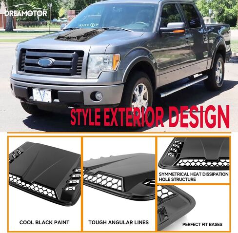 Hood Scoops For Cars, Universal Hood Scoop Hood Vents, Automotive Hood Scoops for Trucks Compatible with Dodge Ram 1500 2500 F150 F250 F350 Toyota Tundra GMC Sierra 1500 2500 Jeep Wrangler in Saudi Arabia