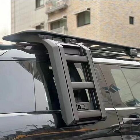 رف سلم قابل للطي قابل للرفع لسيارة Hyundai Santa Fe 2024 2025، حامل بضائع على السقف من الألومنيوم مع أمان قابل للقفل، إطار سلم للمركبة سهل التركيب in Kuwait