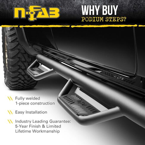 RealTruck Podium LG Steps for Ford F-250/F-350 | من العجلة إلى العجلة، من الفولاذ المقاوم للصدأ، باللون الأسود المزخرف | HPF17105CC-6-TX | يناسب 2017-2026 Ford F-250/F-350 Super Duty Crew Cab 6.75' سرير قياسي in Saudi Arabia