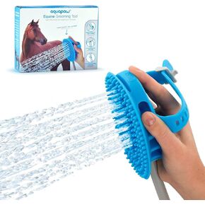 Aquapaw Dog Washer & Shower Attachment | Fast & Easy Indoor & Outdoor Pet Bathing, Massaging & Grooming | Includes 8-Foot Dog Shower Hose | Sprayer & Scrubber in 1 | As Seen on Shark Tank - Blue in Kuwait