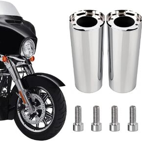 Chrome 2" Extend Cowbells Fork Slider Tube Covers for Harley Touring Road King Electra Glide Street Glide and Trike 2014-2023 in Saudi Arabia