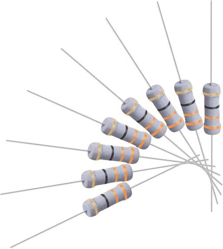 uxcell 50 قطعة مقاومة 82 كيلو أوم، 1 وات 5% مقاومات غشاء أكسيد معدني، الرصاص، مقاوم للهب للمشروعات والتجارب الإلكترونية التي تصنعها بنفسك in Kuwait