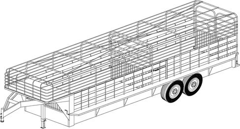 The Trailer Parts Outlet - 3224-24'x6' مقطورة مواشي - 26 خطوة إرشادية مع مخطط in Saudi Arabia