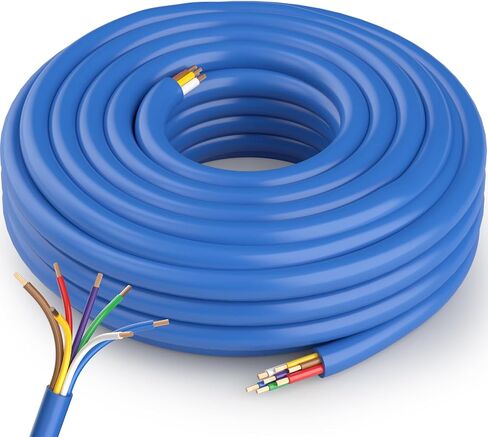 50FT 10/2 12/1 14/4 AWG 7 Way CCA سلك مقطورة عالي التحمل -30 درجة مئوية إلى +105 درجة مئوية، سلك موصل متعدد المقاييس 7 كابل تقليدي مرمز بالألوان معزول من SEA للمقطورة الخامسة RV شاحنة تخييم وصلة سحب in Kuwait