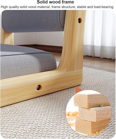 Japanese Floor Chair with Back Support, Legless Tatami Floor Seat with Cushion, Lazy Sofa for Meditation, Reading, Living Room, Bedroom, Bay Window, Portable Floor Seating(K) in Saudi Arabia