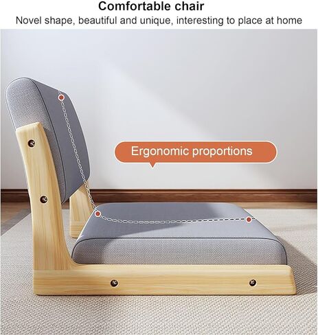 Japanese Floor Chair with Back Support, Legless Tatami Floor Seat with Cushion, Lazy Sofa for Meditation, Reading, Living Room, Bedroom, Bay Window, Portable Floor Seating(K) in Saudi Arabia