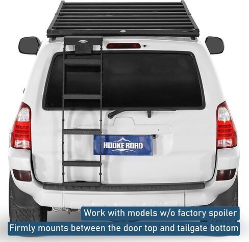 Hooke Road 4Runner Rear Hatch Ladder for 2003-2009 Toyota 4Runner Without Spoiler, Sturdy Tailgate Roof Rack Access Ladder with 5 Non-Slip Step Pedal Load 260-lb in Saudi Arabia