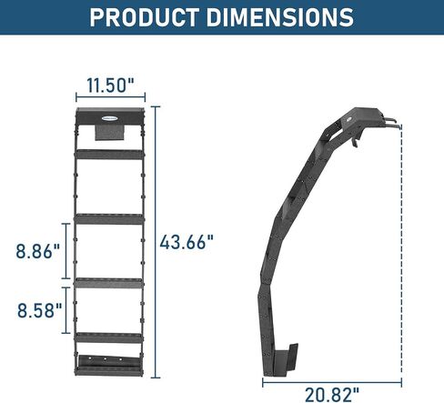Hooke Road 4Runner Rear Hatch Ladder for 2003-2009 Toyota 4Runner Without Spoiler, Sturdy Tailgate Roof Rack Access Ladder with 5 Non-Slip Step Pedal Load 260-lb in Saudi Arabia