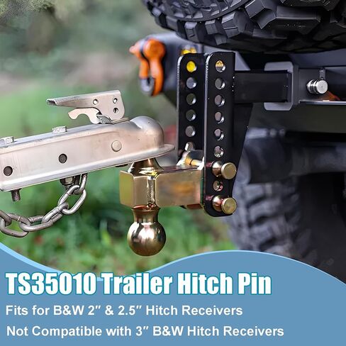 TS35010 دبوس وصلة مقطورة من الفولاذ المقاوم للصدأ ومشبك لوصلات مقطورة B&W 2 "و 2.5" دبابيس بديلة للسحب والتخزين - 3 عبوات in Saudi Arabia