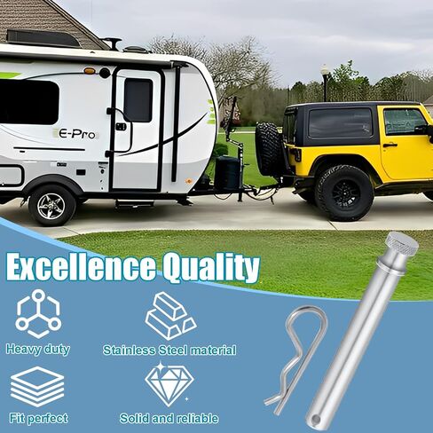 TS35010 دبوس وصلة مقطورة من الفولاذ المقاوم للصدأ ومشبك لوصلات مقطورة B&W 2 "و 2.5" دبابيس بديلة للسحب والتخزين - 3 عبوات in Kuwait