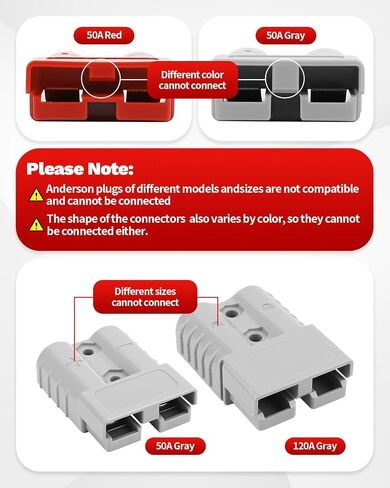 50A-600V Battery Quick Connect/Disconnect with 7/8/10/12 AWG, 6PCS Jumper Cable Plug Connector, Compatible with Anderson Connector for Rescue Winch, Motor Recovery in Saudi Arabia