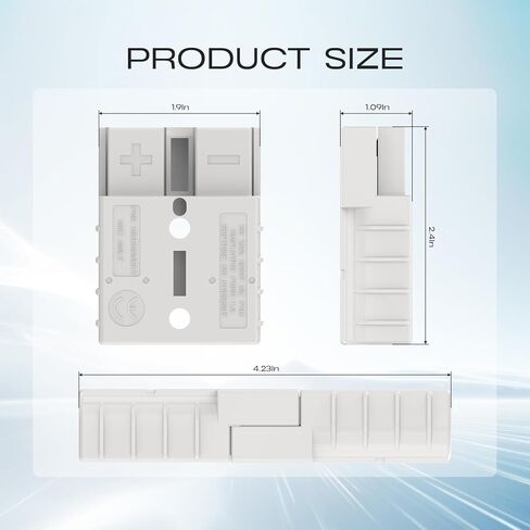 موصل أندرسون 50 أمبير - 600 فولت مع مقياس 6-12، رمادي 10 قطع توصيل سريع للبطارية/فصل البطارية طقم توصيل سلكي سريع للونش والمقطورة وأنظمة القطر in Kuwait