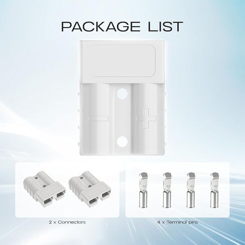 موصل أندرسون 50 أمبير - 600 فولت مع مقياس 6-12، رمادي 10 قطع توصيل سريع للبطارية/فصل البطارية طقم توصيل سلكي سريع للونش والمقطورة وأنظمة القطر in Kuwait