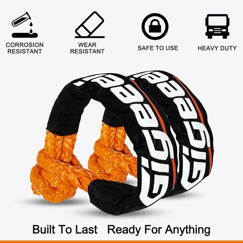 Soft Shackles Tow Recovery - 1/2 Inch X 22 Inch (56,000lbs) Soft Shackle Recovery Kit for Off-Road Winch and Vehicle Towing (Orange) in Kuwait