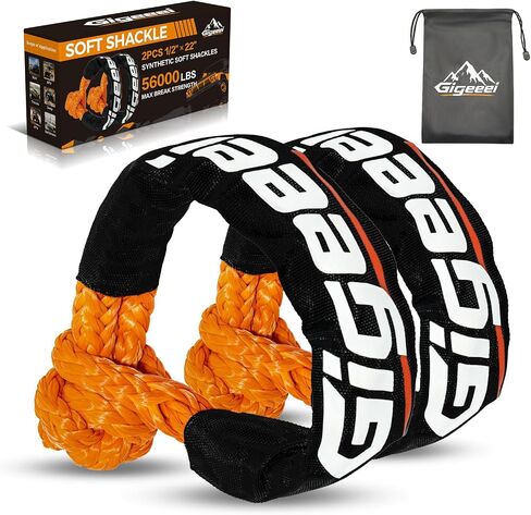 Soft Shackles Tow Recovery - 1/2 Inch X 22 Inch (56,000lbs) Soft Shackle Recovery Kit for Off-Road Winch and Vehicle Towing (Orange) in Kuwait