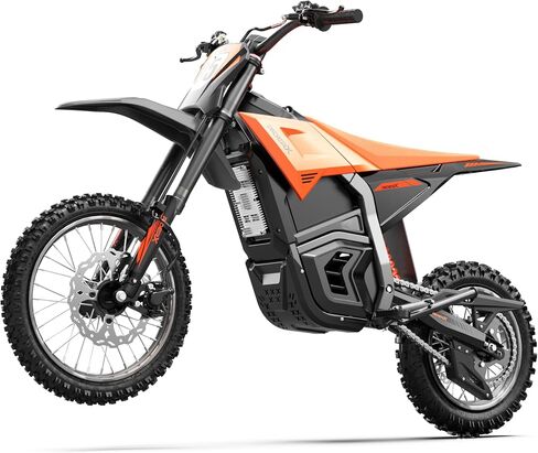 Electric Dirt Bike for Adults Teens, 3000W Brushless 220Nm Motor - 45° Slope, 38 MPH, 48V/23.5Ah Removable Battery, Dual Hydraulic Brakes & Full Suspension Electric Motorcycle for 13+, Orange in Saudi Arabia