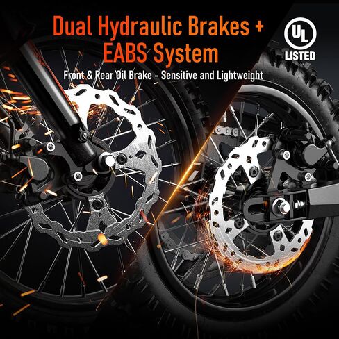 Electric Dirt Bike for Adults Teens, 3000W Brushless 220Nm Motor - 45° Slope, 38 MPH, 48V/23.5Ah Removable Battery, Dual Hydraulic Brakes & Full Suspension Electric Motorcycle for 13+, Orange in Saudi Arabia