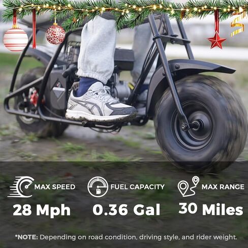 FRP Mini Dirt Bike GMB100 Basic، دراجة صغيرة جديدة تعمل بالغاز 99CC 4-Stroke 3HP، للطرق الوعرة للأطفال / البالغين، مسار يصل إلى 28 ميلاً في الساعة، دعم الوزن حتى 220 رطلاً، أسود in Kuwait