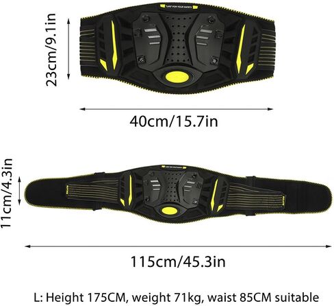Impact Resistant Motocross Kidney Belt, Protective Back Support for Off Road Riding, 80x100cm 31.5x39.4in with Adjustable Fit in Saudi Arabia
