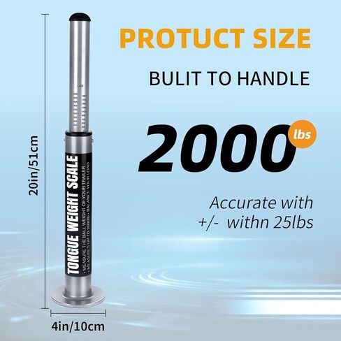 مقياس وزن لسان المقطورة بسعة 2000 رطل - مقياس تحميل وصلة RV مع حقيبة تخزين مقاومة للماء - مجموعة ملحقات أدوات السلامة المحمولة للشاحنات ومقطورات السفر والمعسكرات والبضائع والقوارب in Kuwait