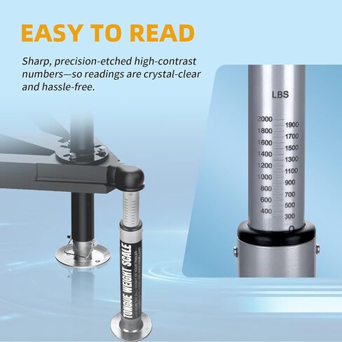 مقياس وزن لسان المقطورة بسعة 2000 رطل - مقياس تحميل وصلة RV مع حقيبة تخزين مقاومة للماء - مجموعة ملحقات أدوات السلامة المحمولة للشاحنات ومقطورات السفر والمعسكرات والبضائع والقوارب in Kuwait